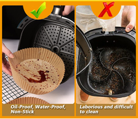 Papier sulfurisé jetable pour friteuse à air, papier sulfurisé circulaire antiadhésif pour panier de friteuse à air, pour cuiseur vapeur, four à micro-ondes