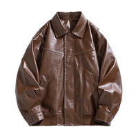 Veste en cuir d'agneau véritable pour homme, style motard, avec broderie patchwork et col montant, pour l'hiver, vente en gros