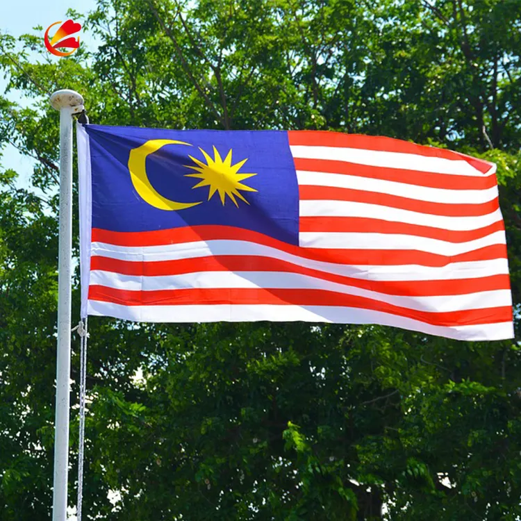 3x5 Ftマレーシア国旗キャンバスヘッダーと真ちゅう製グロメット付きダブルステッチポリエステル