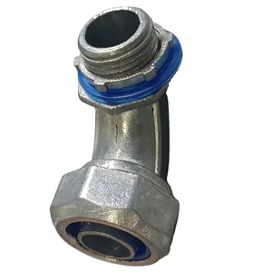 1/2 Inch Zinc Die Cast EMT Elbow 90 Degree Liquid Tight Connector Blue Insulated Angle Connectors