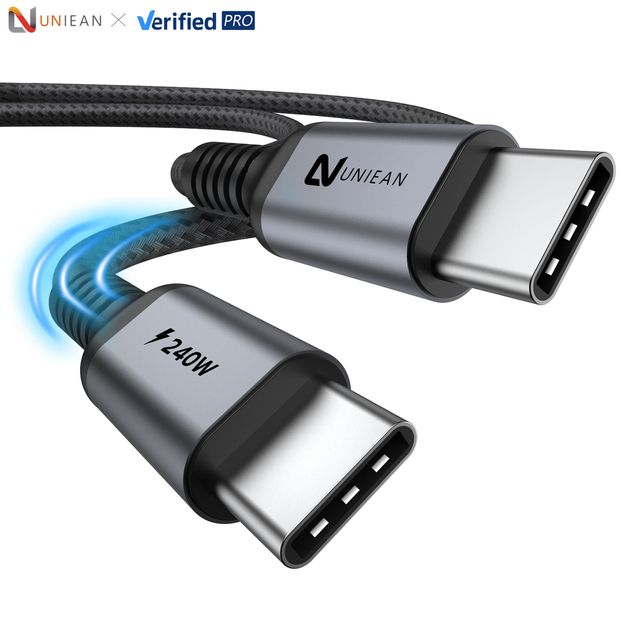 Aluminum Alloy Nylon Braided 48V 5A 240W Super Type C Usb Fast Charging Fast Charge USB2.0 Data Cable USBC Cable for Laptop