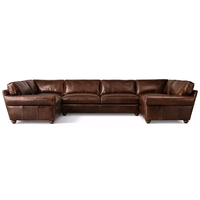 Ensemble de canapés en cuir de style européen en forme de L, personnalisable, rembourrage doux et confortable, canapé en tissu pour salon, pour hôtel