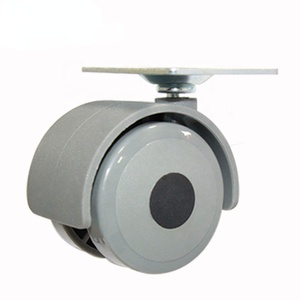 Promotion : Roulettes pivotantes en plastique pour chaise de bureau et de hôpital, diamètre de roue 2 po, couleur grise, plaque 65x38, charge 40 kg, pour écoles et hôtels - Product Image 2