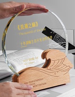 Verre Trophée Base Laser Couleur Sculpté Récompenses Plaque Cube Bloc Souvenir OEM Personnalisable Cristal Thème Bois Mer Vague Animal Art