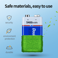 Sel Prisma Lithium Ion 9V Kapasitas Tinggi 5400mWh Pengisi Daya USB Tipe C Baterai 9v untuk Peralatan Rumah Tangga Perahu Kapal Selam