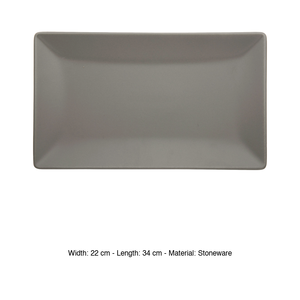 Plato para servir Boston / Tokyo, 34 × 22 cm, gris mate, gres, M1934 - Product Image 3
