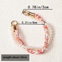 Lanière de téléphone portable haut de gamme à imprimé léopard, chaîne de perles en plastique tressée avec double boucle, la plus vendue