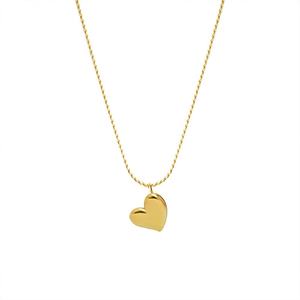 Collier pendentif cœur en acier inoxydable plaqué or 18 carats, romantique et simple, cadeau de la Saint-Valentin pour femmes - Product Image 1