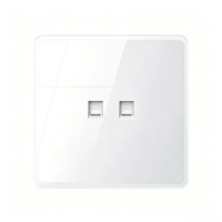 Prise murale en verre trempé 4 voies 10A 230V IP20 Design minimaliste Prise intelligente Wi-Fi intégrée