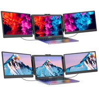 Extensor De Tela De Laptop De 14 Polegadas, Monitor Portatil ,triple moniteur étendu pour ordinateurs portables avec deux haut-parleurs