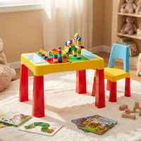 Ensemble table et chaises en plastique coloré pour enfants Vsuch, multifonctionnel, pour la salle à manger, le jeu, la crèche, l'école maternelle, pour une utilisation à la maison