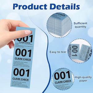 Ceket ve şapka kontrol biletleri toplu renkli kağıt ceket odası palto numaraları kontrol etiketleri iddia bilet - Product Image 4