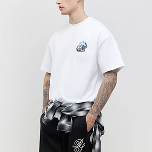 T-shirts personnalisés pour hommes grande taille, anti-froissement, anti-boulochage, jersey ajusté, longueur courte, col rond, imprimés à l'écran - Product Image 1