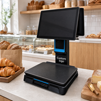 Sistem POS All-in-One dengan Layar Ganda 15,6 inci, Timbangan Terintegrasi, Printer Terpasang, Sistem Operasi Windows, Model RM-60