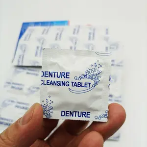 Tabletas limpiadoras de dentaduras, elimina el olor y la placa, venta al por mayor