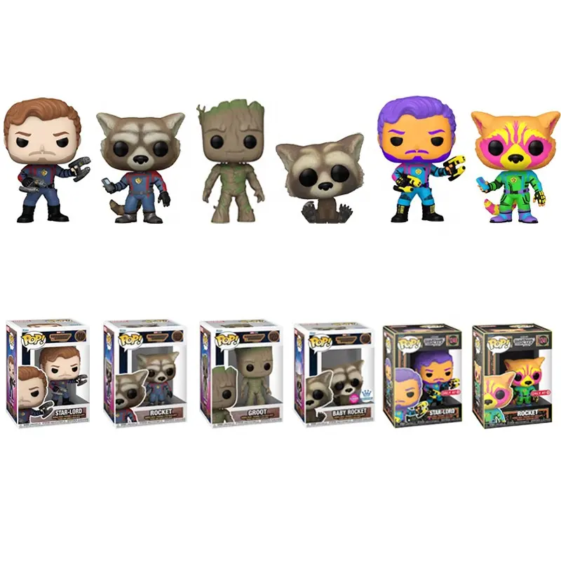 Funko pop Marvel Anime modelo de brinquedo Funko pop Guardiões da Galáxia Boneco de ação em PVC com Funko pop protetor Figuras de ação