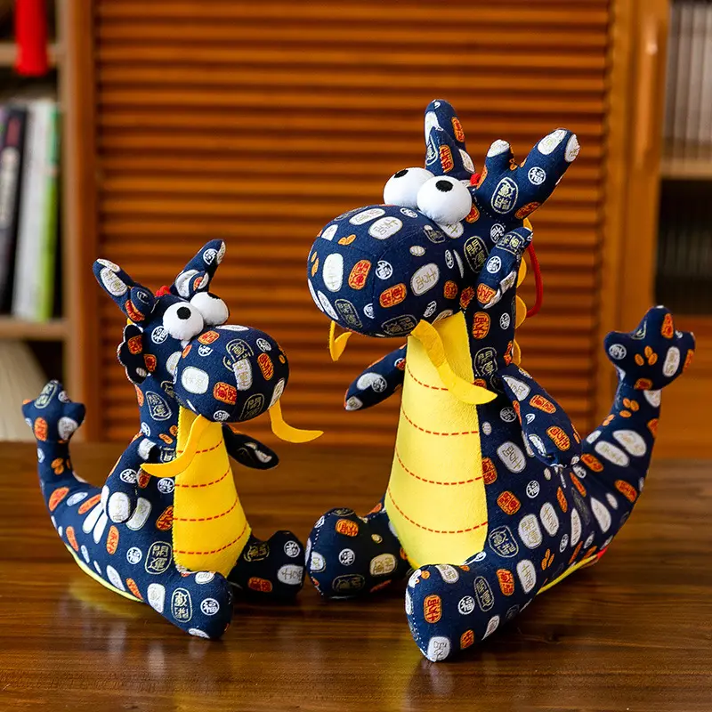 Usine en gros chine dragon en peluche poupées dessin animé tissu mignon mascotte chine dragon en peluche jouets pour vacances petits cadeaux