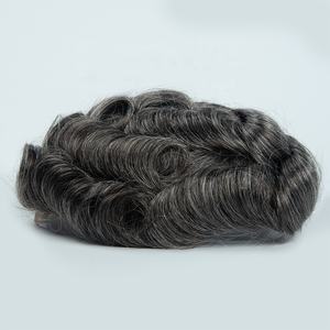 Prothèse capillaire pour hommes en dentelle suisse intégrale, nœuds blanchis, ligne de cheveux naturelle, pour remplacement capillaire masculin - Product Image 4