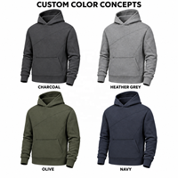 Sweat-shirt à capuche pour homme, poids lourd 380 GSM, couleur anthracite, design à empiècements, style gym et streetwear, vente en gros OEM