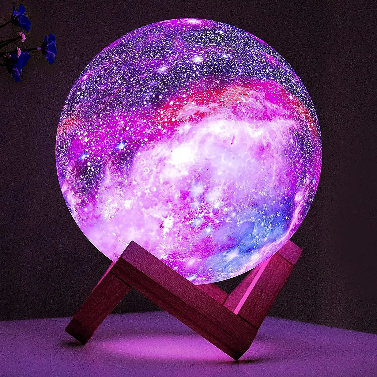 Lampada 3D 16 colori Moon Touch Light USB ricaricabile luce notturna a LED con telecomando