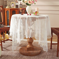 Nappe ronde en polyester de style pastoral français, nappe en tulle européenne haut de gamme