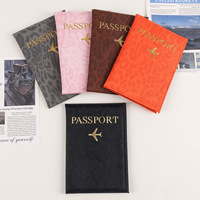 Dompet Perjalanan Motif Leopard PU untuk Liburan, Penutup Passport Kulit PU dengan Desain Cap Emas, Hadiah Pernikahan Promosi