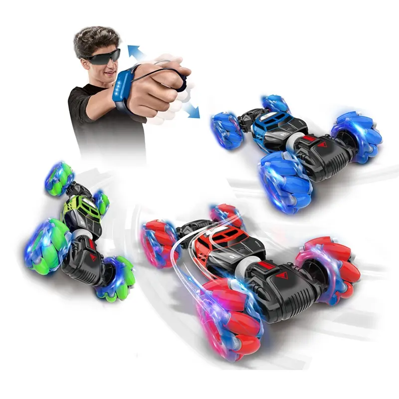 Kids Radio Control Toys Hand Controlled Sensing Stunt Drift Double Side Gesture Rc Car With Cool Light