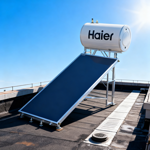 Nouveau modèle OEM de système de chauffe-eau solaire compact à plaques plates, avec capteurs pressurisés 180L/300L, pour extérieur <span class=keywords><strong>et</strong></span> garage - Product Image 1