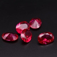 5A ovale-forme 5 # rubis synthétique de corindon rouge, fond pointu ovale 5 # corindon rouge