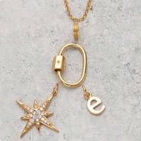 Collier collecteur à breloques en argent sterling Gemnel, style unique, fermoir à vis, mousqueton ovale, 925