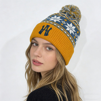 Gorro de Punto con Diseño Fair Isle de Lujo, Logotipo Jacquard, Bordado 3D y Pompones para Venta al Por Mayor