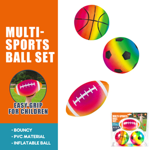 Ensemble de ballons de sport gonflables de couleur arc-en-ciel, basket-ball, football, rugby, jouets portables pour jouer en extérieur et en intérieur pour les enfants - Product Image 3