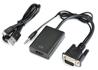 VGA pria Ke HD MI Female adaptor konverter 1080p dengan kabel Audio Video Fr Desktop/ Laptop/ PC/ HD TV-box ke HDTV/AV/ Monitor