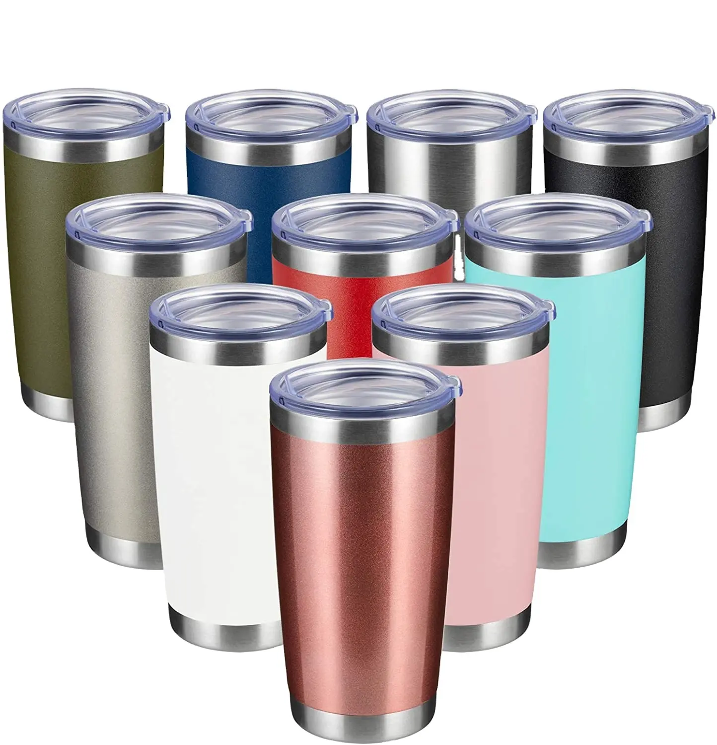 20 OZ Double Wall Stainless Steel Vacuum Insulated Tumbler Coffee Travel Mug With Lid  Durable Powder Coated Insulated Cup