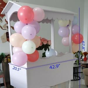 Stand d'exposition de fleurs pliable en bois roues fêtes décoration fête d'anniversaire mobile dessert gâteau blanc acrylique chariot à bonbons - Product Image 5