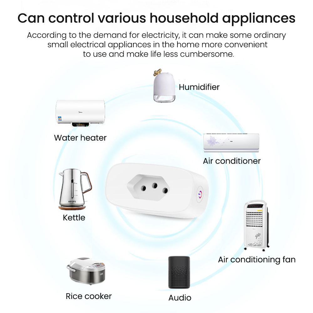 HONPNK 16A Brazilian Alexa Google Voice Control Timer Electric Energy Monitoring Smart Home Wi-fi Plug Smart Power Socket Plug