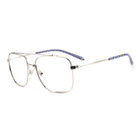 Lunettes de vue pour presbytie à double pont en titane, monture large, style punk, noir et argent, pour pilote, 2026