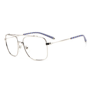 Kacamata Optik Resep untuk Rabun Jauh Presbyopia dengan Bingkai Besar dari Logam Titanium Double Beam Pilot 2026, Gaya Punk Solid Hitam Perak - Product Image 2