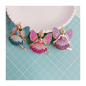 Berlian imitasi Sayap kupu-kupu peri jimat menari balet Bling kristal gantungan kunci liontin untuk wanita gantungan kunci tas dekorasi - Product Image 1