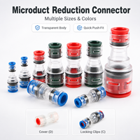 Adaptador Reductor de Microtubo para Cable de Fibra Óptica Soplado por Aire HDPE, Acoplador de Tubo Reductor de Microducto Compatible con Redes