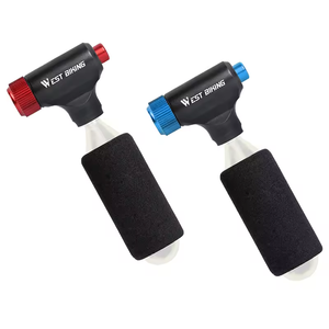 Pompe à vélo portable mini avec gonfleur CO2 et compartiment de rangement <span class=keywords><strong>pour</strong></span> cartouches, pompe à pneus <span class=keywords><strong>pour</strong></span> vélo de route et VTT - Product Image 1