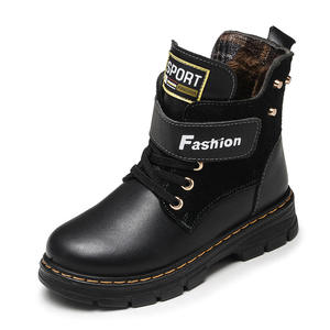 Bottes pour garçons automne-<span class=keywords><strong>hiver</strong></span> 2025, dessus en cuir de vache, imperméables, fermeture éclair, antidérapantes, résistantes à l'usure, légères, bottines à la cheville - Product Image 1
