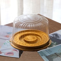 4 6 8 pouces boîte à gâteaux en plastique Blister rond transparent en mousseline de soie cuisson de gâteaux d'anniversaire conteneurs de gâteaux jetables pour enfants