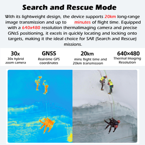 Fimi x8t chuyên nghiệp Nhiệt 4K UHD máy ảnh Drone 20km Phạm vi truyền dẫn GPS động cơ không chổi than điều khiển từ xa UAV cho prosumer - Product Image 3