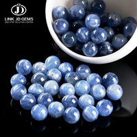 Perles rondes en kyanite naturelle brésilienne 5A, 7-16 mm, bleu intense, polies, pour la fabrication de bijoux, bracelets et colliers DIY