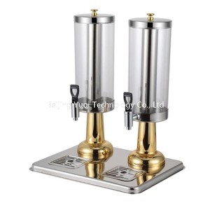 Dispenser di Bevande Commerciale in Acciaio Inox Dorato a Doppio Contenitore da 6L, Raffreddato a Ghiaccio per Caffetterie, con Maggiore Produzione e Nessuna Attesa - Product Image 4