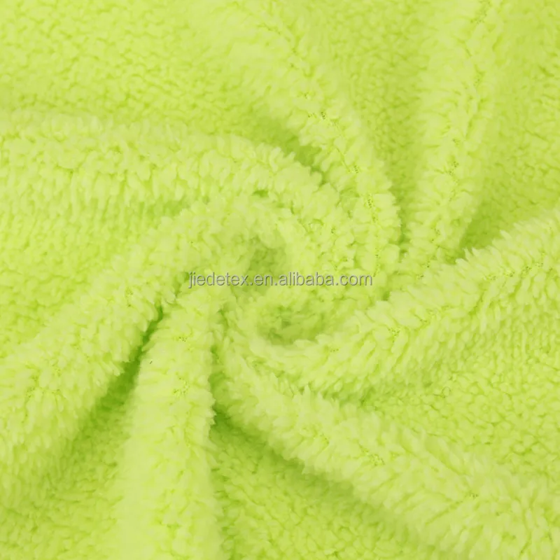 High Quality Single Side Green Dyed Solid Color Shu Velveteen Bonded Fleece Fabrics For Winter Clothes