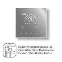 Termostato Inteligente Wifi con Pantalla Táctil, Control por Voz, Programación Semanal, Espejo Electrochapado para Calefacción por Suelo Radiante Eléctrico, Caldera de Gas