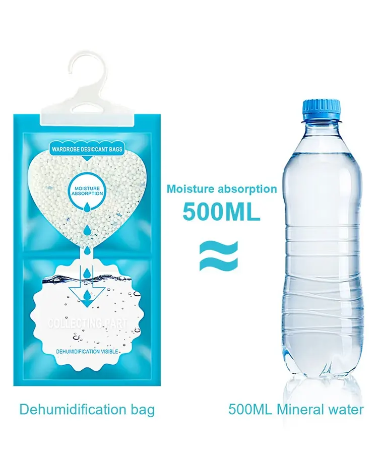 Neem Afscheid Van Vocht En Vorm Effectieve Ontvochtiger Tas Met Plastic Haak Dessicant Tas
