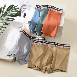 Nouvelles culottes pour hommes en pur coton, taille mi-haute, boxers à carreaux, couleur unie, respirantes et confortables, pour adolescents - Product Image 4